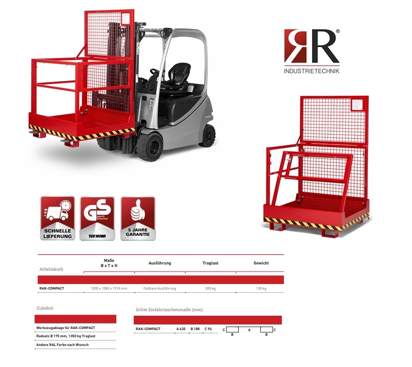 Werkkooi Typ RAK-Compact 1200 x 1080 x 1910 mm RAL 3000