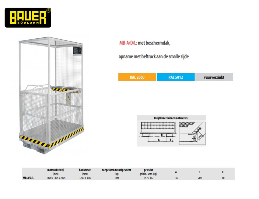 Werkplatform MB-A/D/L RAL 5012 | DKMTools - DKM Tools