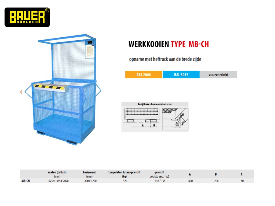 Werkkooi MB-CH RAL 5012