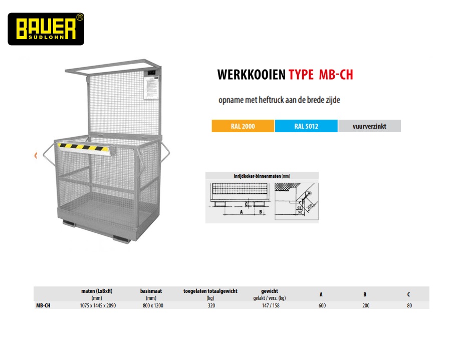 Werkkooi MB-CH vuurverzinkt