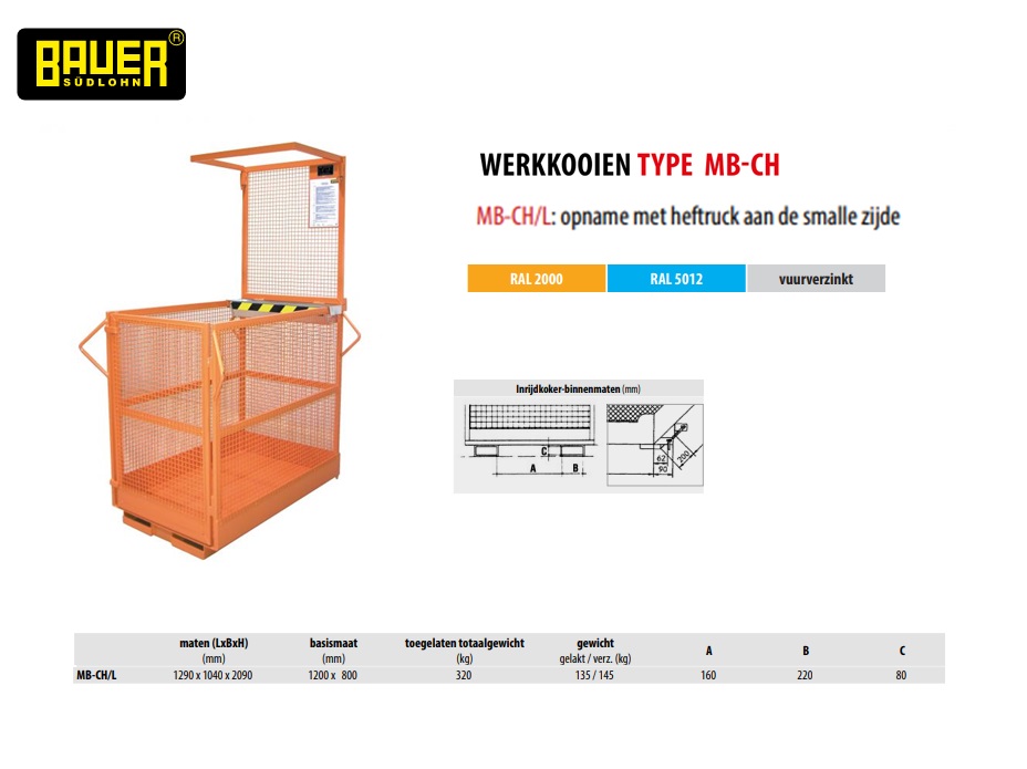 Werkkooi MB-CH/L RAL 5012 | DKMTools - DKM Tools