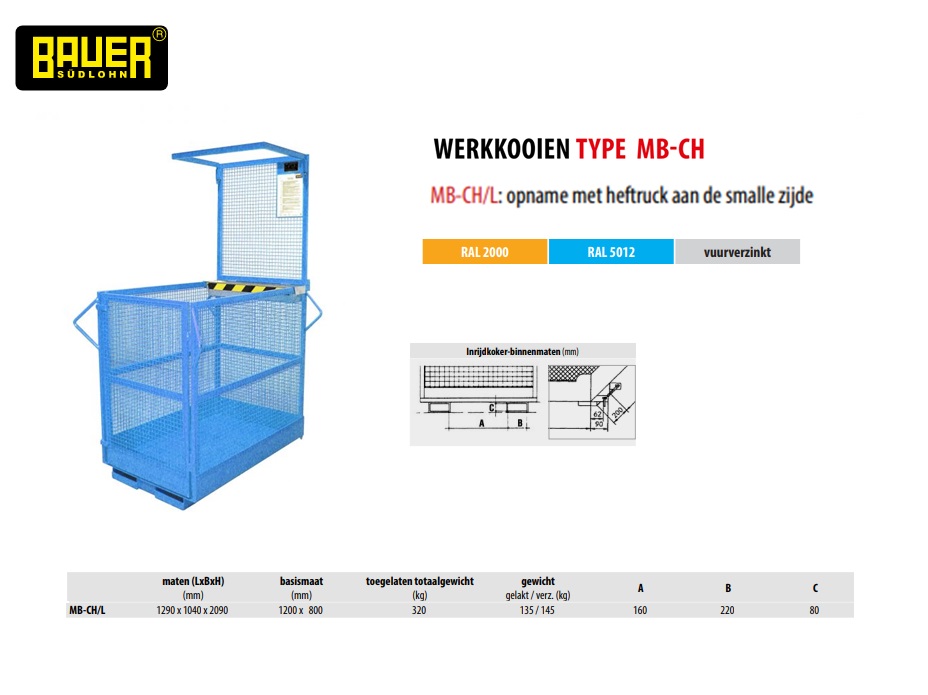 Werkkooi MB-CH/L RAL 2000 | DKMTools - DKM Tools