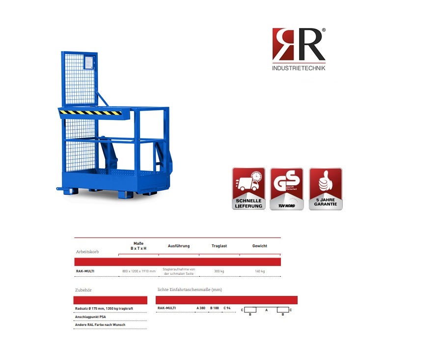 Werkkooi Typ RAK-Multi  800 x 1200 x 1910 mm RAL 2004 | DKMTools - DKM Tools