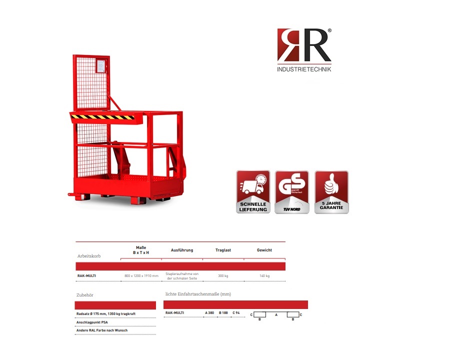 Werkkooi Typ RAK-Multi  800 x 1200 x 1910 mm verzinkt | DKMTools - DKM Tools