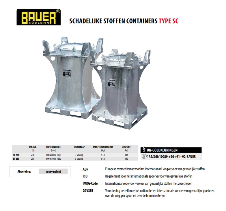 Schadelijke stoffen container SCD 240 | DKMTools - DKM Tools