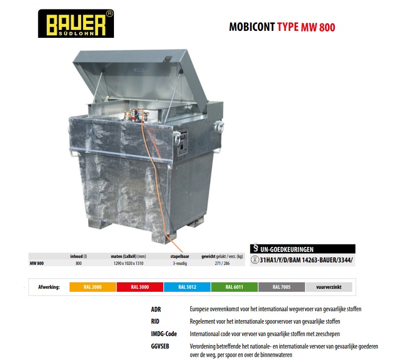 MobiCont MW 800 vuurverzinkt