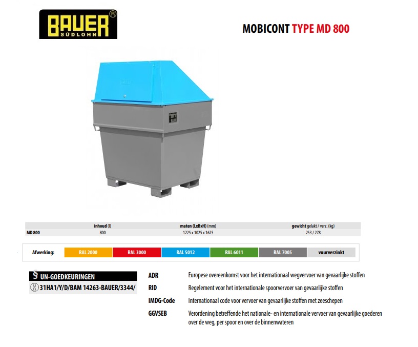 MobiCont MD 800 RAL 5012 | DKMTools - DKM Tools