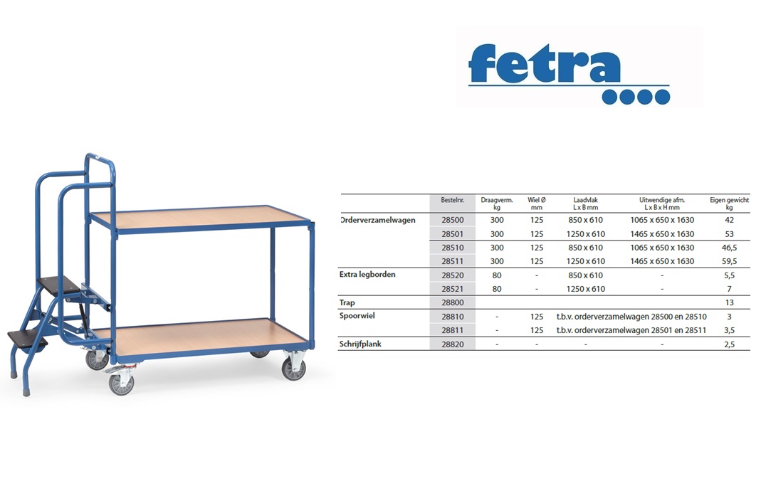 Fetra Orderverzamelwagen 2105 Laadvlak 1.000 x 600 mm