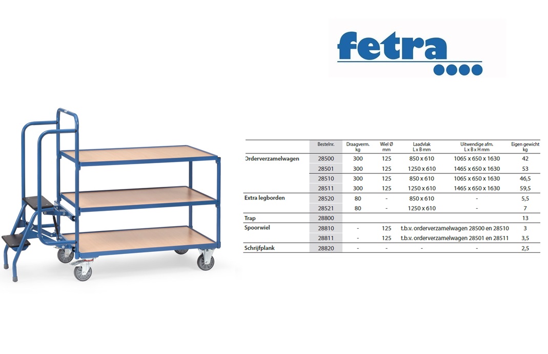 Fetra Orderverzamelwagen 2107 Laadvlak 1.000 x 600 mm | DKMTools - DKM Tools