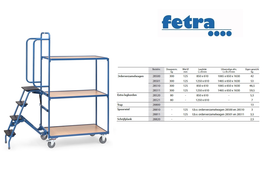 Fetra Orderverzamelwagen 2107 Laadvlak 1.000 x 600 mm