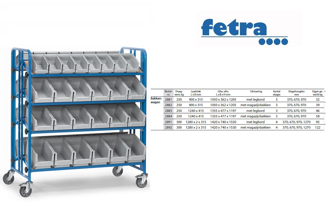 Fetra Extra etage voor de 2883/2884 Laadvlak 1240 x 415 mm | DKMTools - DKM Tools