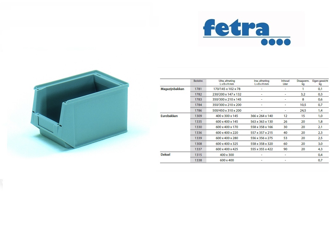 Fetra Magazijnbakken 300 x 230 x 150 mm Blauw | DKMTools - DKM Tools