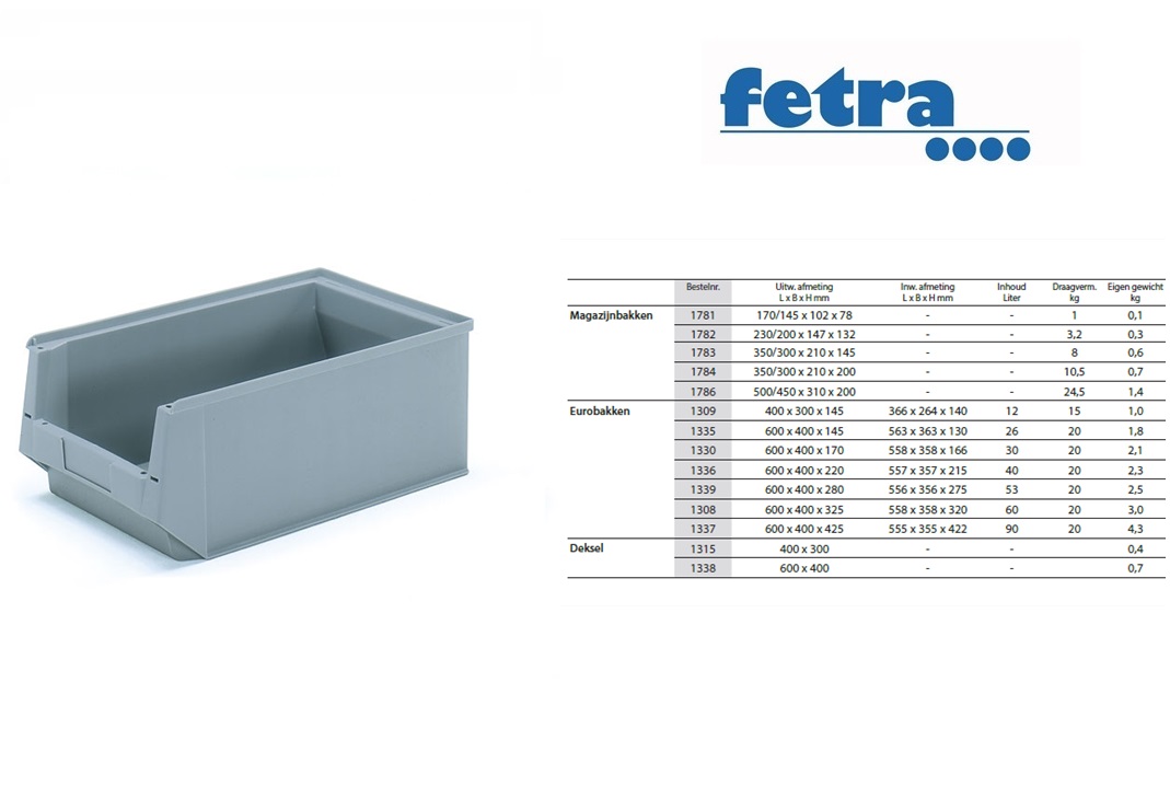 Fetra Magazijnbakken 300 x 230 x 150 mm Blauw | DKMTools - DKM Tools