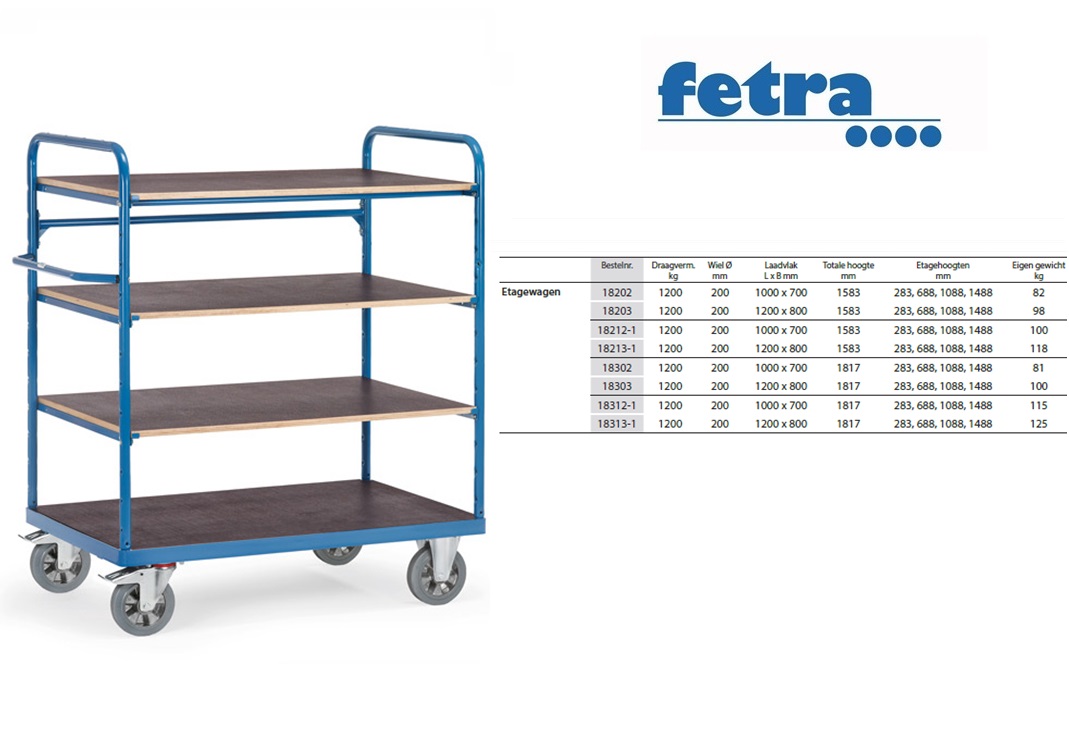 Fetra Etagewagen 18212-1 Laadvlak 1.000 x 700 mm | DKMTools - DKM Tools