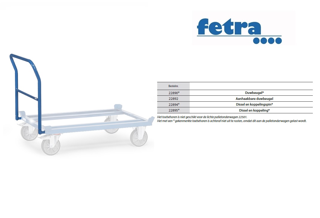 Fetra Duwbeugel voor draagarmwagen Aanschroefbaar | DKMTools - DKM Tools