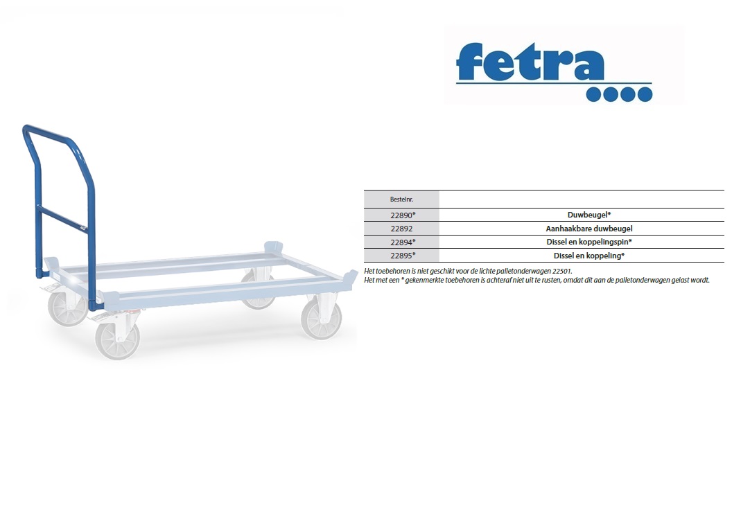 Fetra Duwbeugel voor palletonderwagen Meerprijs