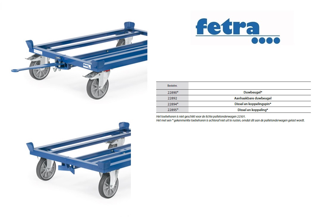 Fetra Dissel en koppeling voor palletonderwagen Meerprijs