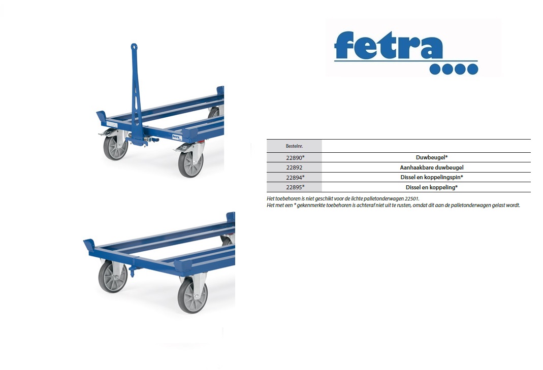 Fetra Dissel en koppelingspin voor palletonderwagens Meerprijs