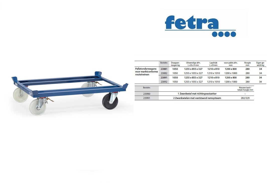 Fetra Palletonderwagen 22601 als routetrein Voor gaasboxen en pallets | DKMTools - DKM Tools
