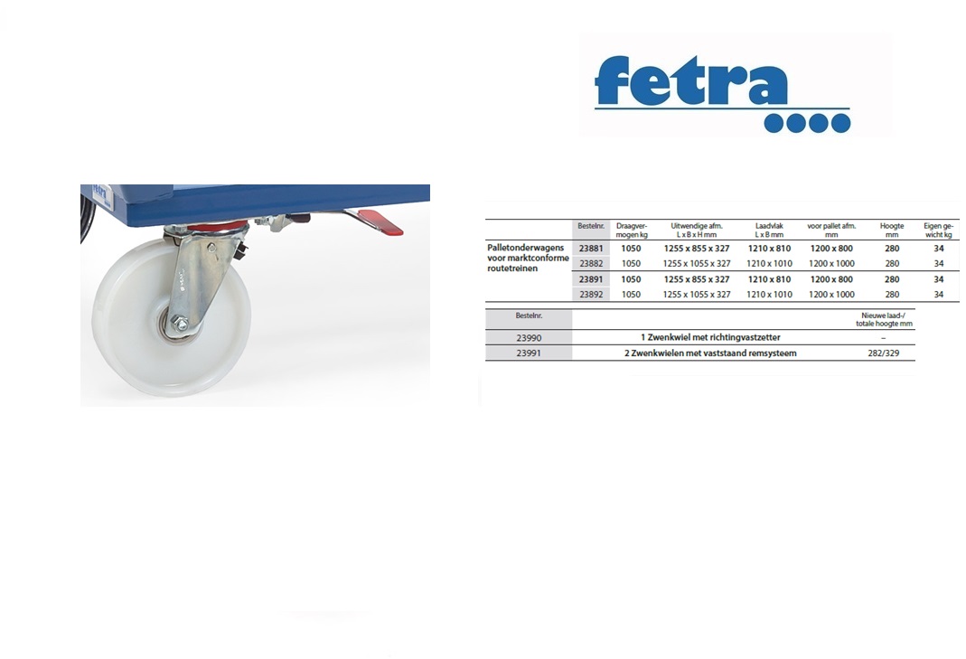Fetra Rolbok 3191 In hoogte verstelbaar van 730 - 1070 mm