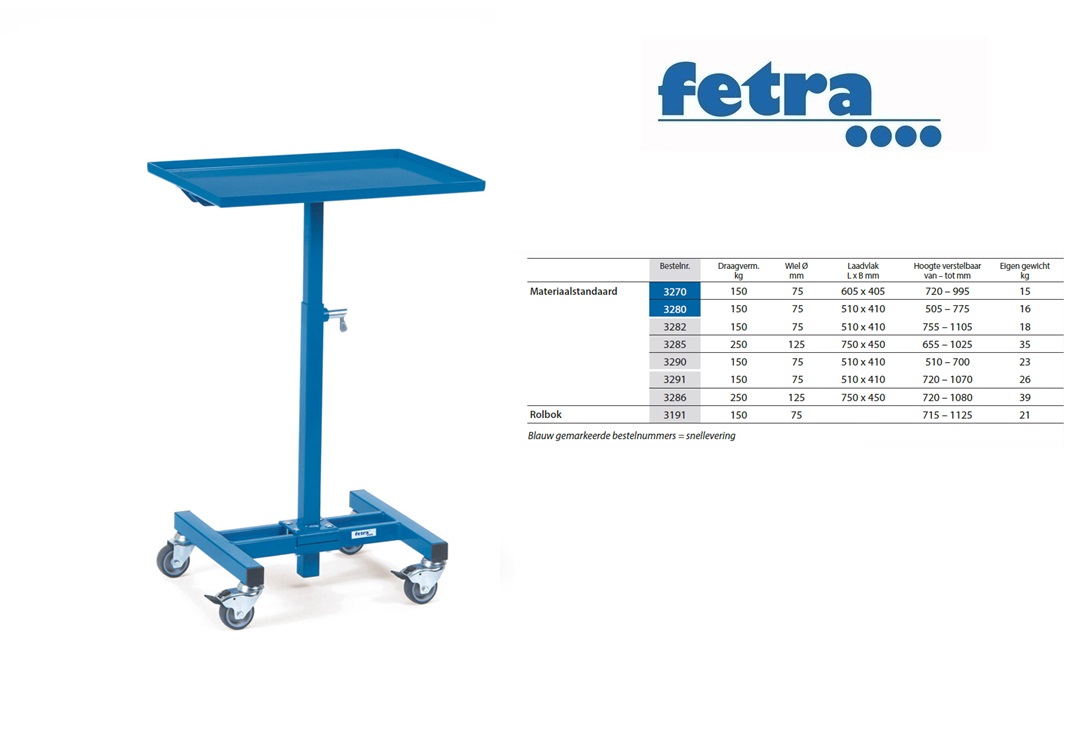 Fetra Materiaalstandaard 3270 Laadvlak 605 x 405 mm