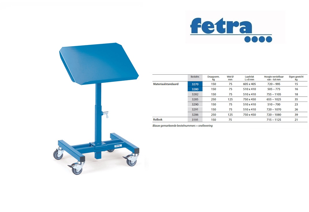 Fetra Materiaalstandaard 3280 Laadvlak 510 x 410 mm