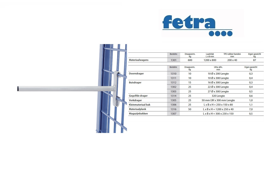 Fetra Buisdrager 300 mm lang D 22 mm