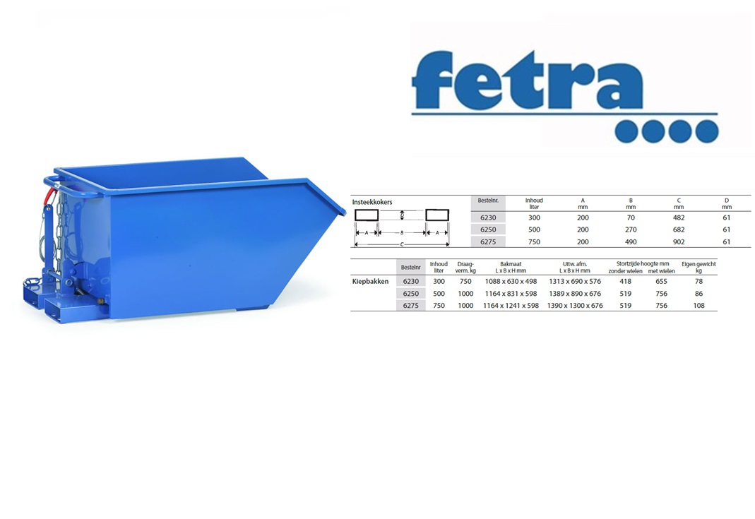 Fetra Kiepbak 6230 300 Liter, 750 kg draagvermogen