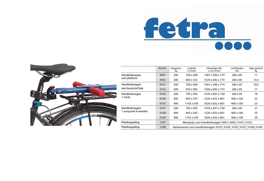 Fetra Fietskoppeling Voor handtrekwagen 4091-4102