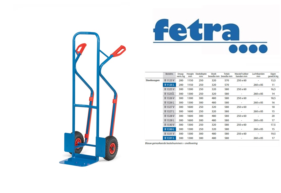 Fetra Steekwagen B1330L Luchtbanden 260 x 85 mm | DKMTools - DKM Tools