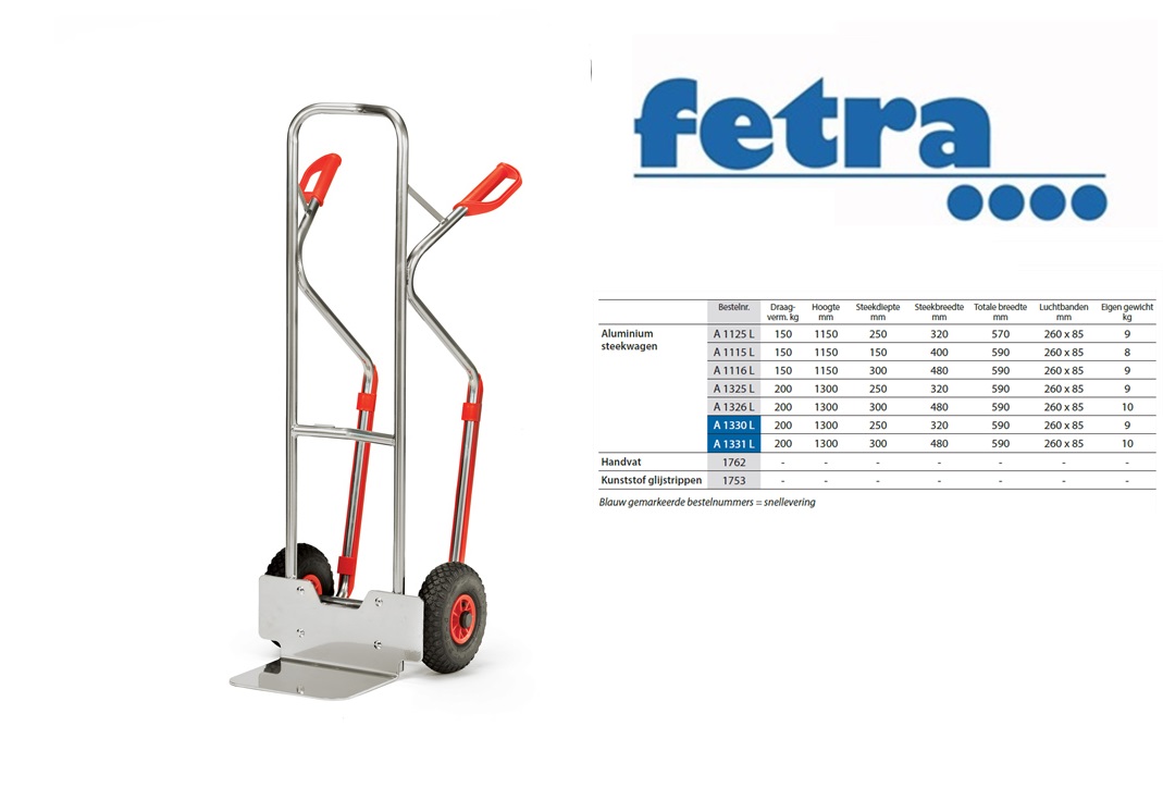 Fetra Aluminium steekwagen A1330L Luchtbanden 260 x 85 mm | DKMTools - DKM Tools