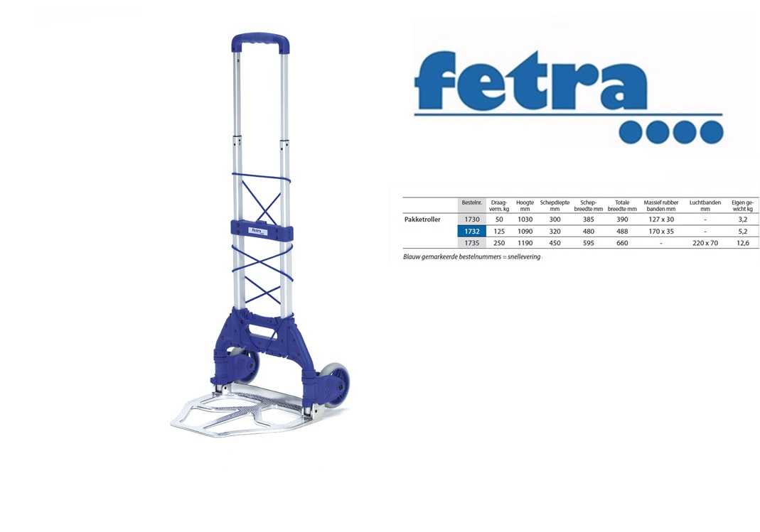 Fetra Pakketroller 1735 Luchtbanden 220 x 70 mm | DKMTools - DKM Tools