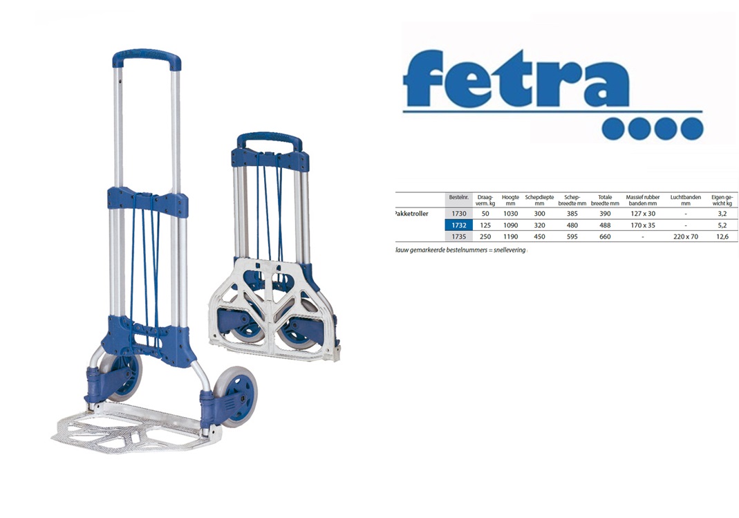 Fetra Pakketroller 1735 Luchtbanden 220 x 70 mm | DKMTools - DKM Tools