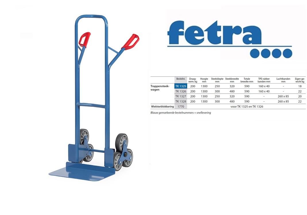 Fetra Trappensteekwagen TK 1327 Luchtbanden 260 x 85 mm | DKMTools - DKM Tools