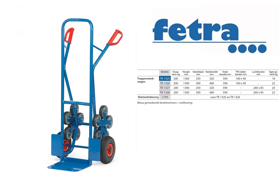 Fetra Trappensteekwagen TK 1328 Luchtbanden 260 x 85 mm | DKMTools - DKM Tools