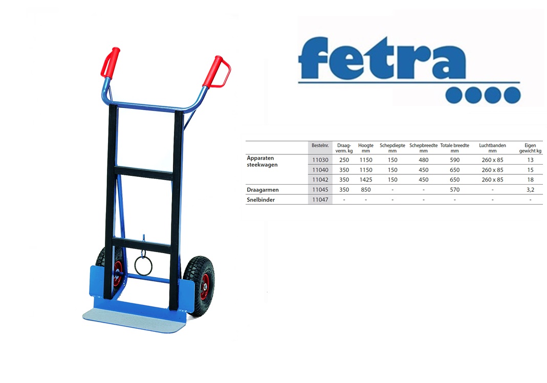 Fetra Apparaten steekwagen 11042 Luchtbanden 260 x 85 mm | DKMTools - DKM Tools