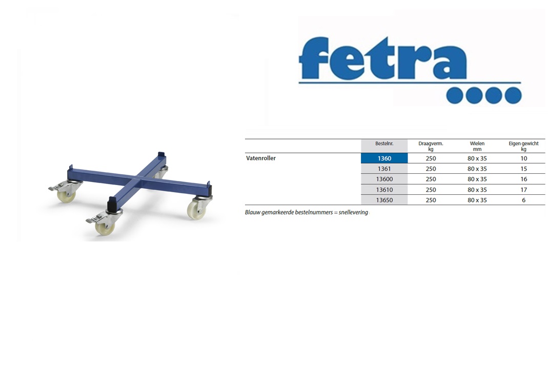 Fetra Vatenroller 13650 Diameter 610 mm