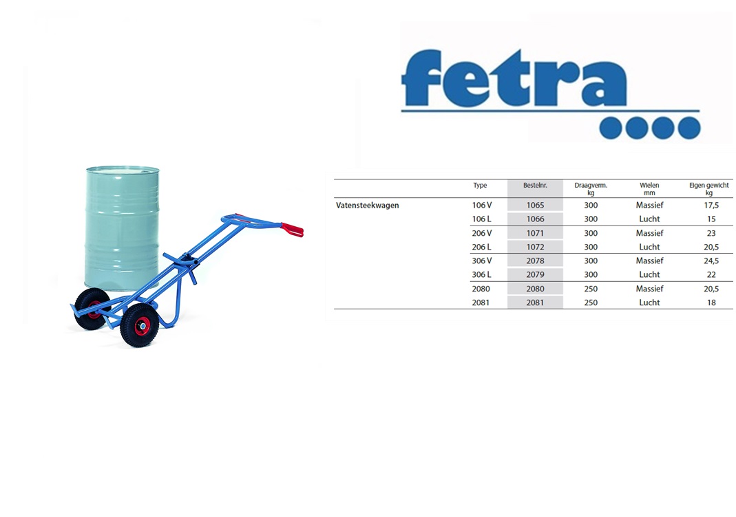 Fetra Vatensteekwagen 306 L Luchtbanden 260 x 85 mm | DKMTools - DKM Tools