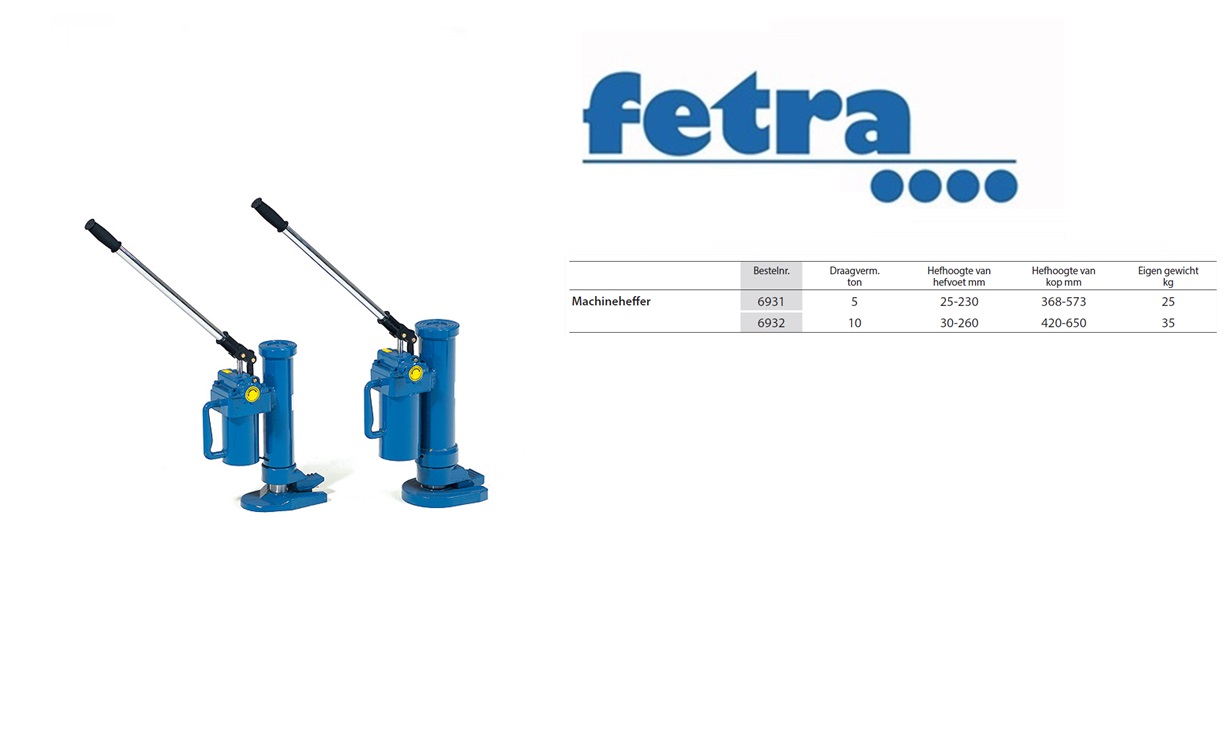 Fetra Machineheffer 6931 Draagvermogen 5 ton