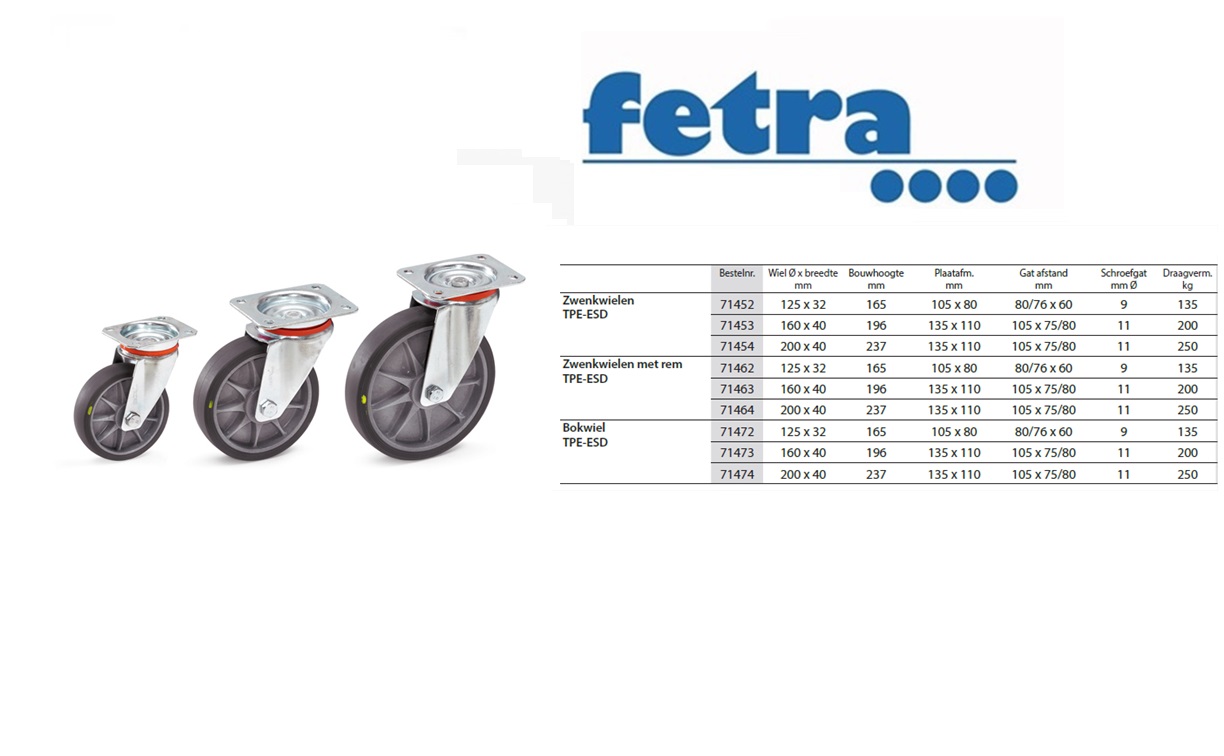 Fetra Zwenkwiel 125 x 38 mm Polyamide | DKMTools - DKM Tools