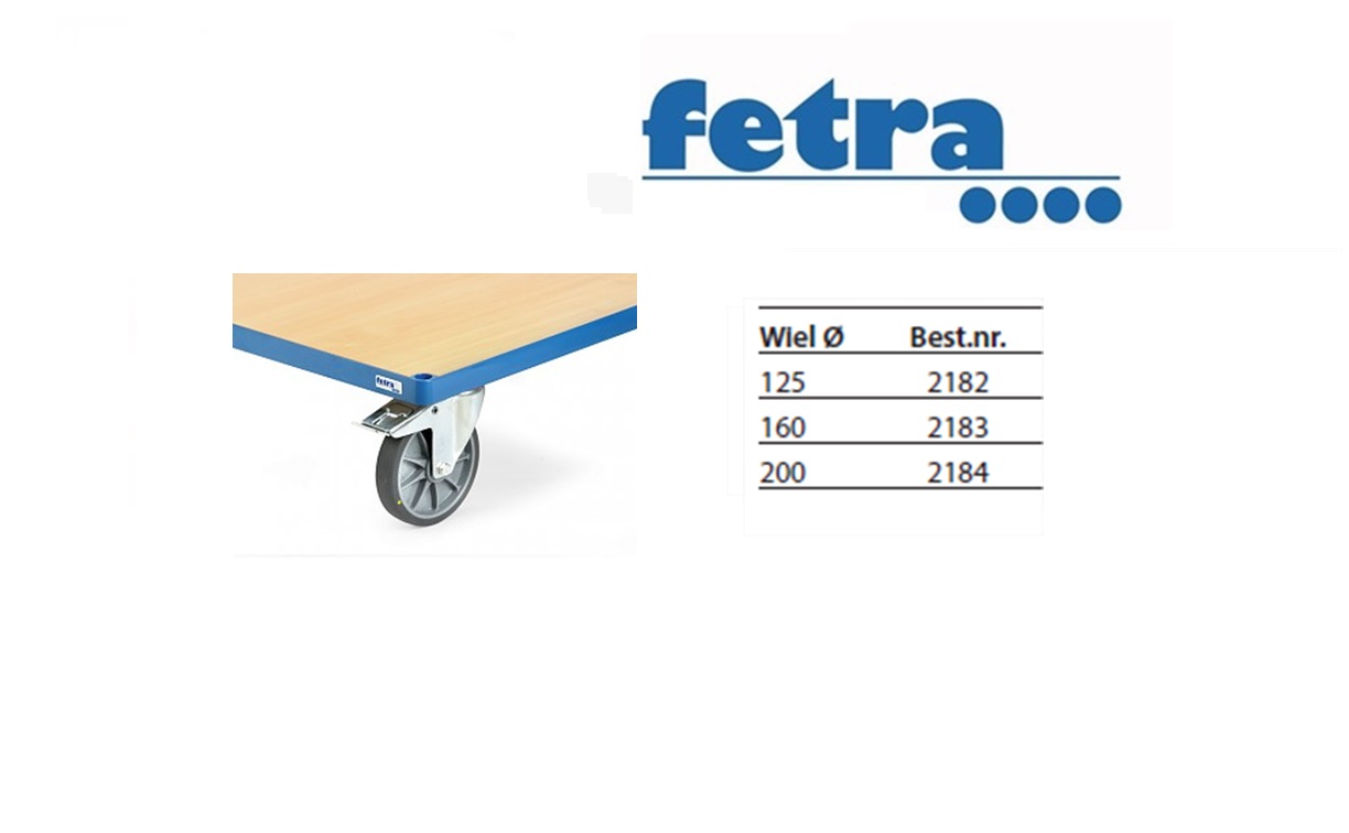 Fetra TPE wielen elektrostatisch geleidend Meerprijs op wielen 125 mm