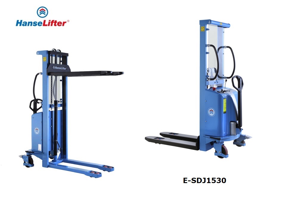 Semi-Elektrische palletstapelaar 1500 kg 85-3000mm