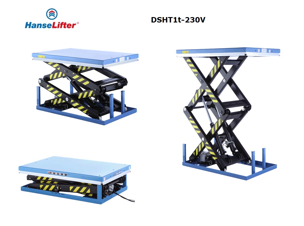 Dubbele schaarheftafel DSHT1T-230V 1000 kg 305 - 1780 mm