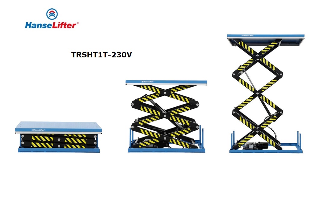 Driedubbele schaar Heftafel TRSHT1T-230V 1000 kg 470-3000mm