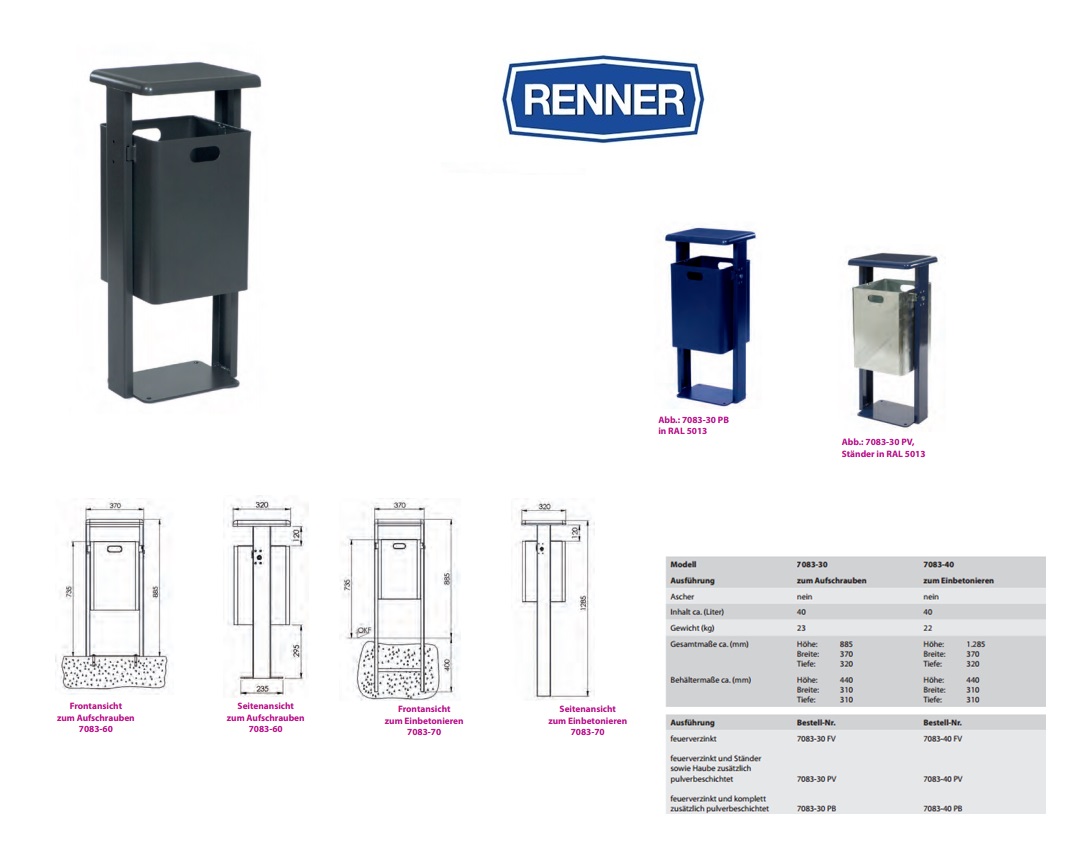 Afvalbak met afgeronde overkapping 7083-50 FV | DKMTools - DKM Tools