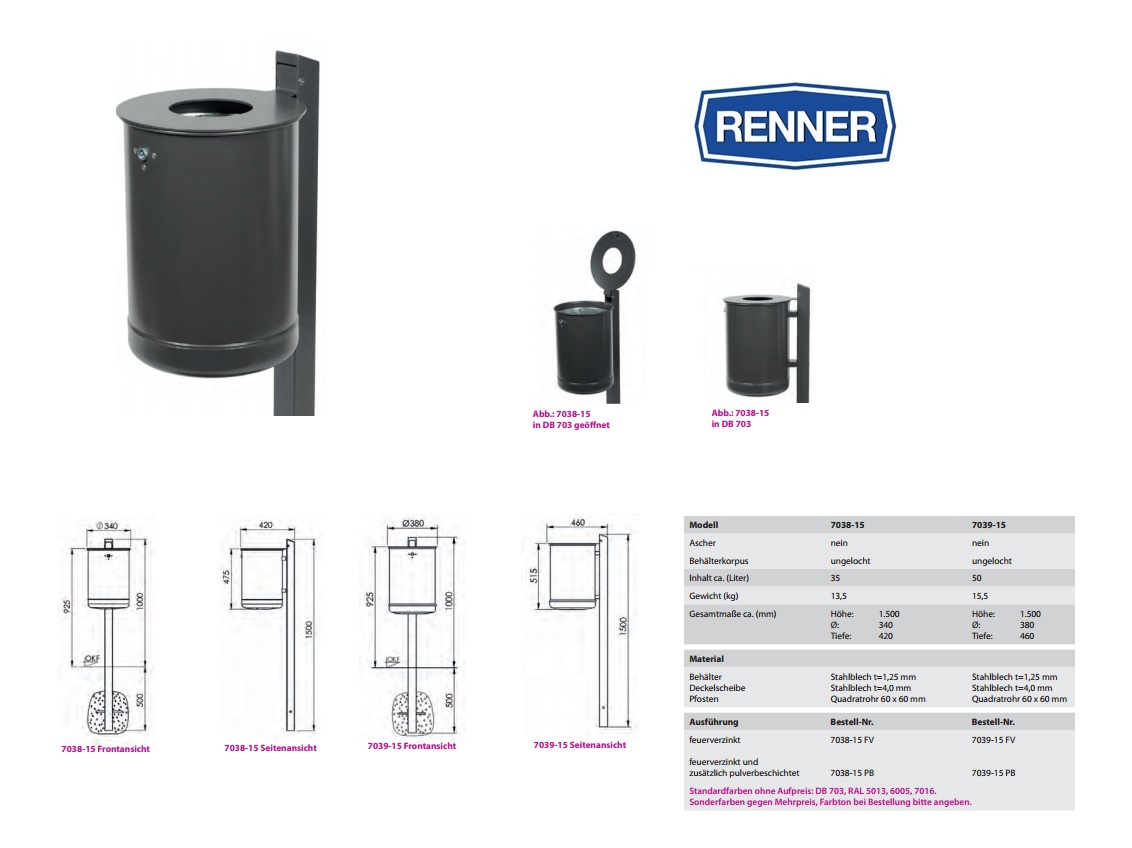 Afvalbak met ringdeksel 7038-00 FV | DKMTools - DKM Tools