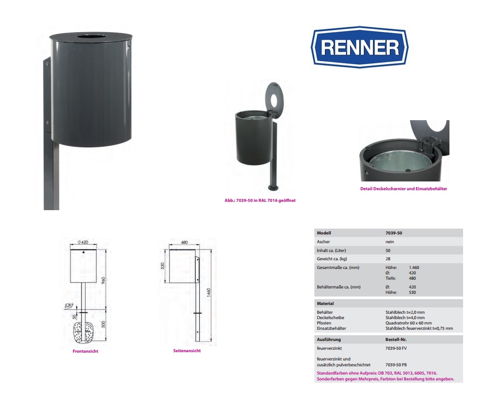 Afvalbak met ringdeksel 7038-00 FV | DKMTools - DKM Tools
