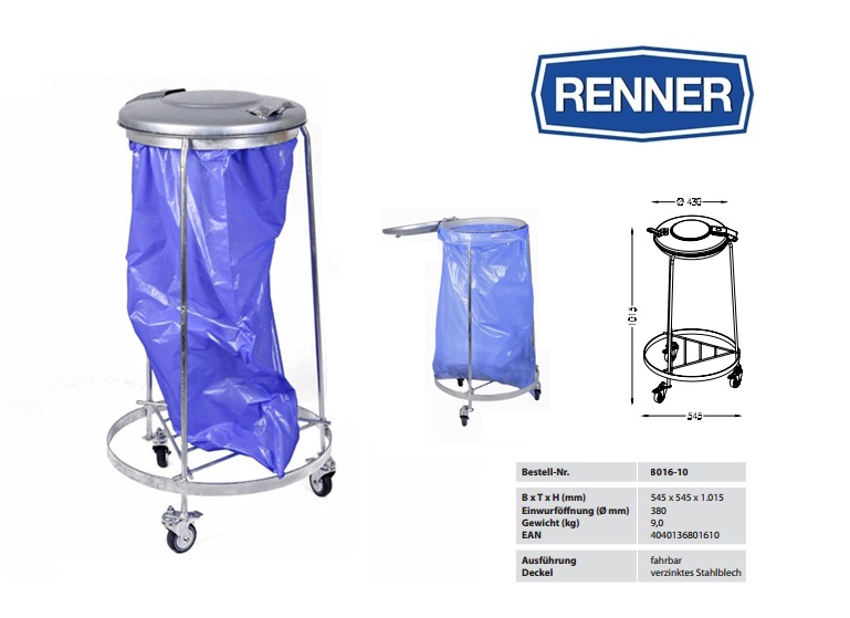 Verrijdbare afvalzakstandaard 70-120 l | DKMTools - DKM Tools