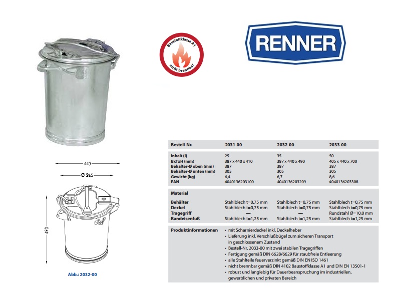 Vuilnisbak met beugelgreep 50 l | DKMTools - DKM Tools