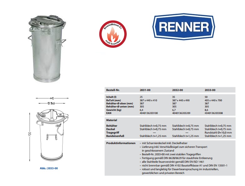 Vuilnisbak met beugelgreep 25 l | DKMTools - DKM Tools